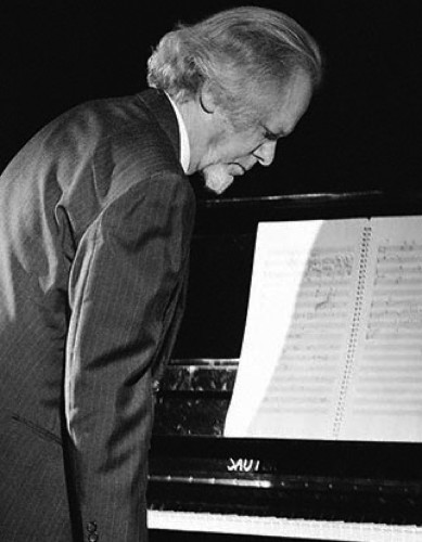 Bruce Mather at the piano