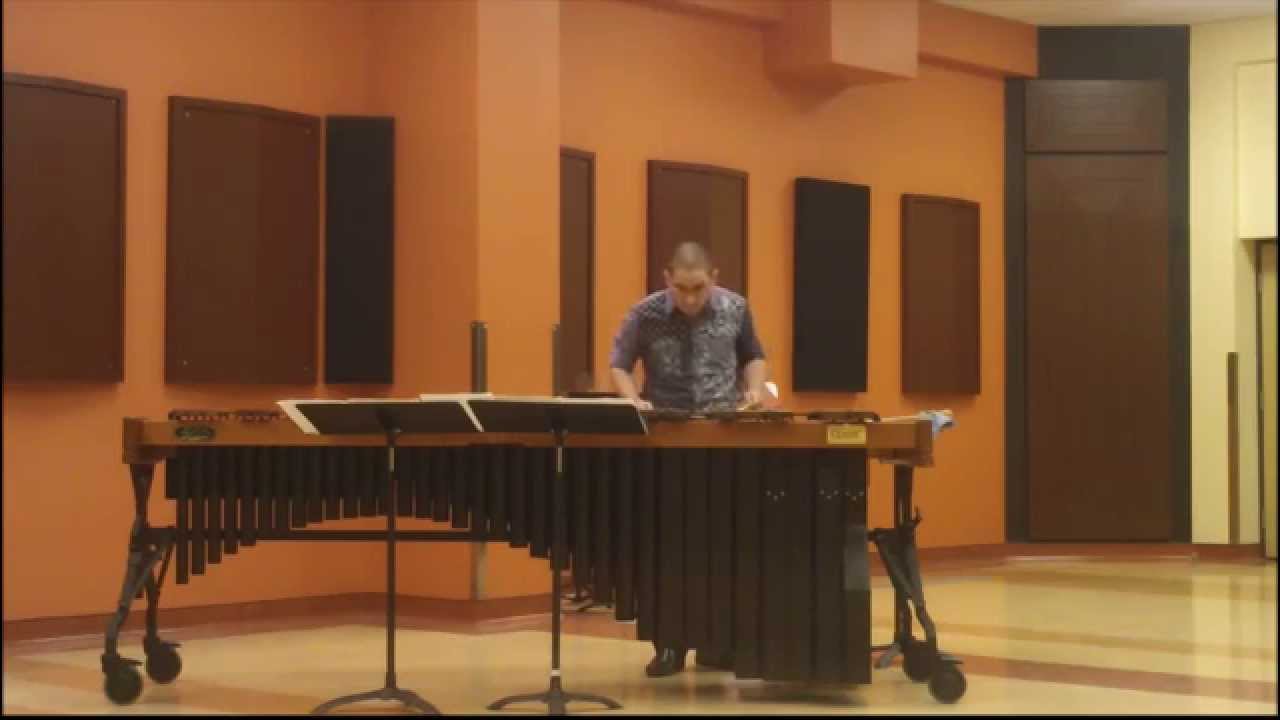 Man playing a large marimba