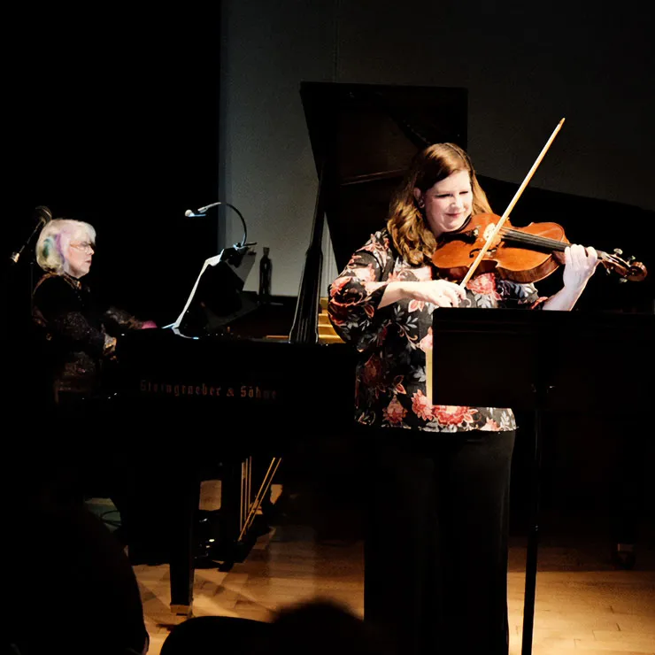 Alison Bruce Cerutti, piano, Elizabeth Reid, viola in performance
