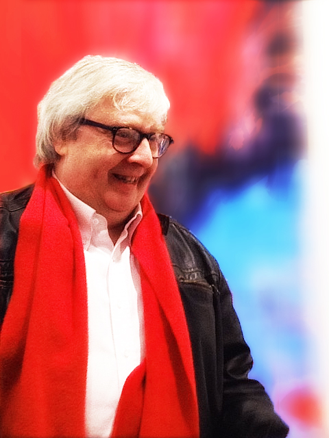 David Jaeger wearing a red scarf